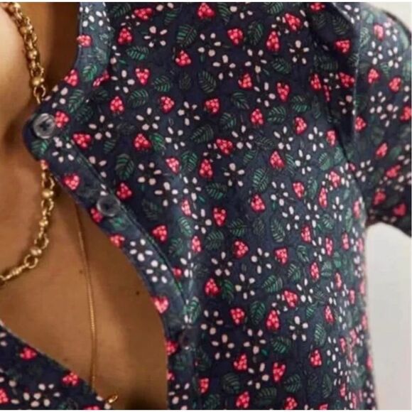 NWOT BODEN Smocked Jersey Shirt Dress, $128 Sz 8 E18 - Picture 3 of 12